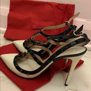 Valentino Bone Black Rockstud Heels 42